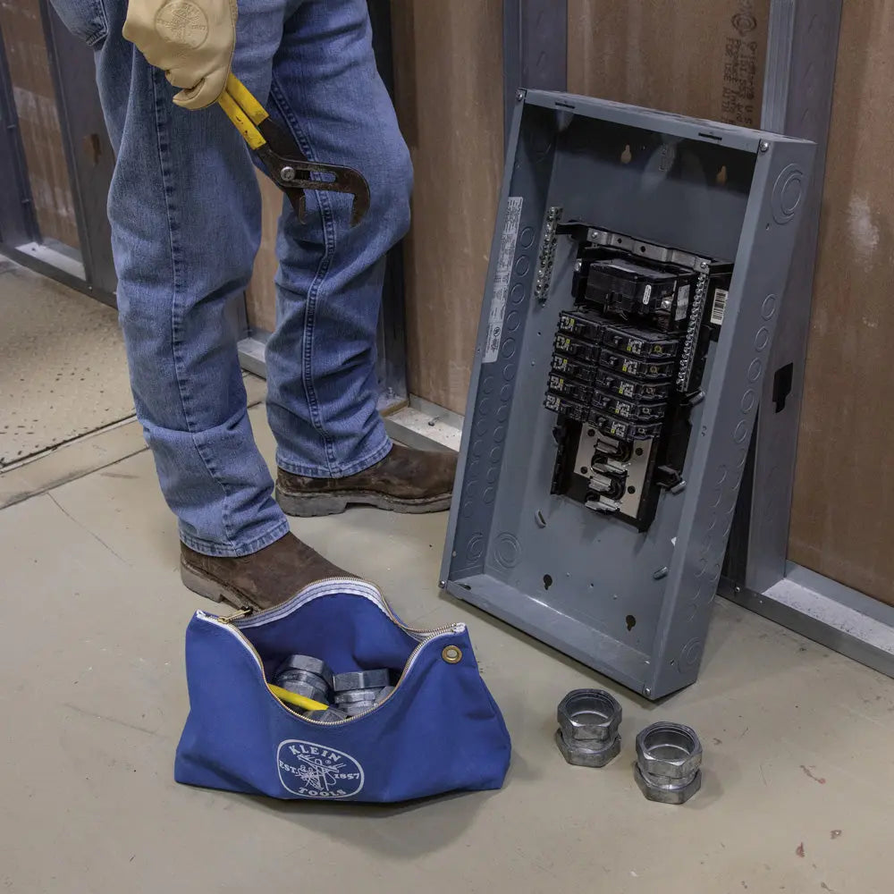 Klein Zipper Bag, Large Canvas Tool Pouch, 18-Inch, Blue Klein Tools