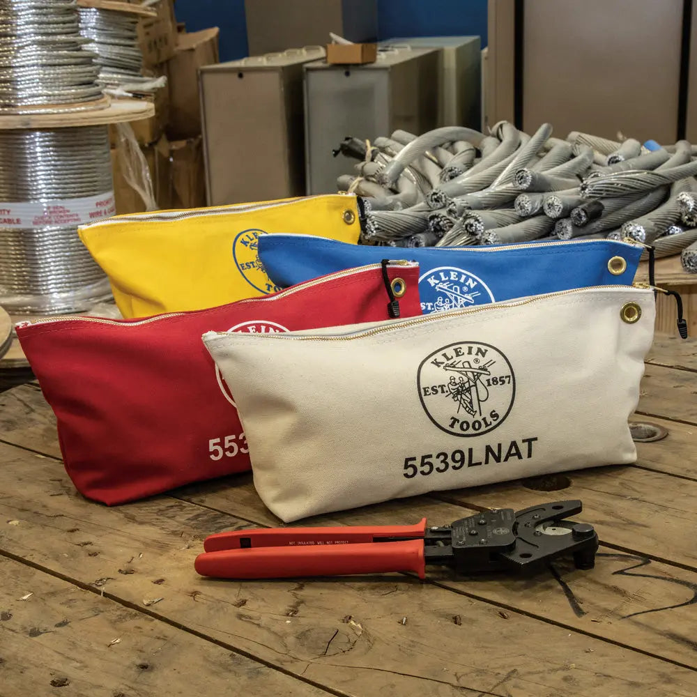 Klein Zipper Bag, Large Canvas Tool Pouch, 18-Inch, Red Klein Tools