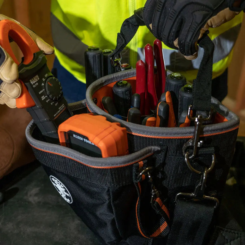 Klein Tool Bag, Tradesman Pro™ Shoulder Pouch, 14 Pockets, 10-Inch Klein Tools