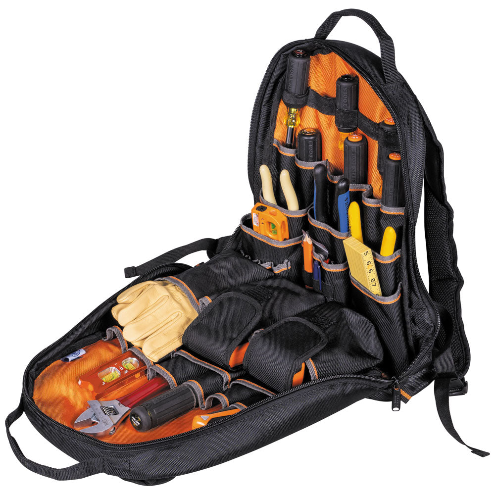 Klein Tradesman Pro™ Tool Bag Backpack, 35 Pockets, Black, 17.5-Inch