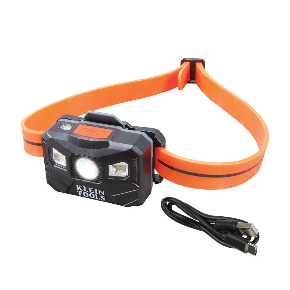 Klein Rechargeable Headlamp with Silicone Strap, 400 Lumens, All-Day Runtime Klein Tools