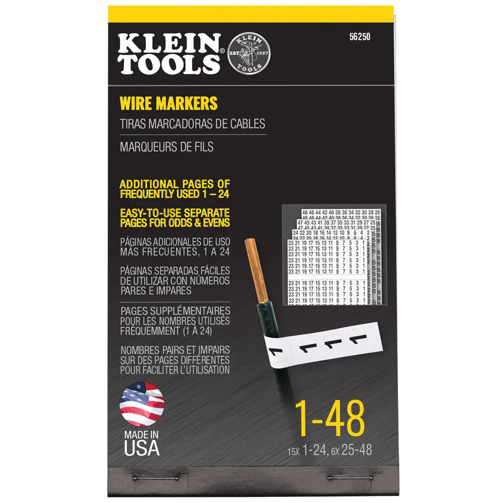 Klein Wire Marker Book, 1-48 Klein Tools