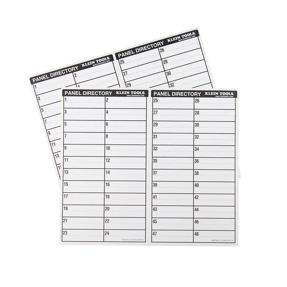 Klein Wire Markers, Household Electric Panel w/Directory Klein Tools