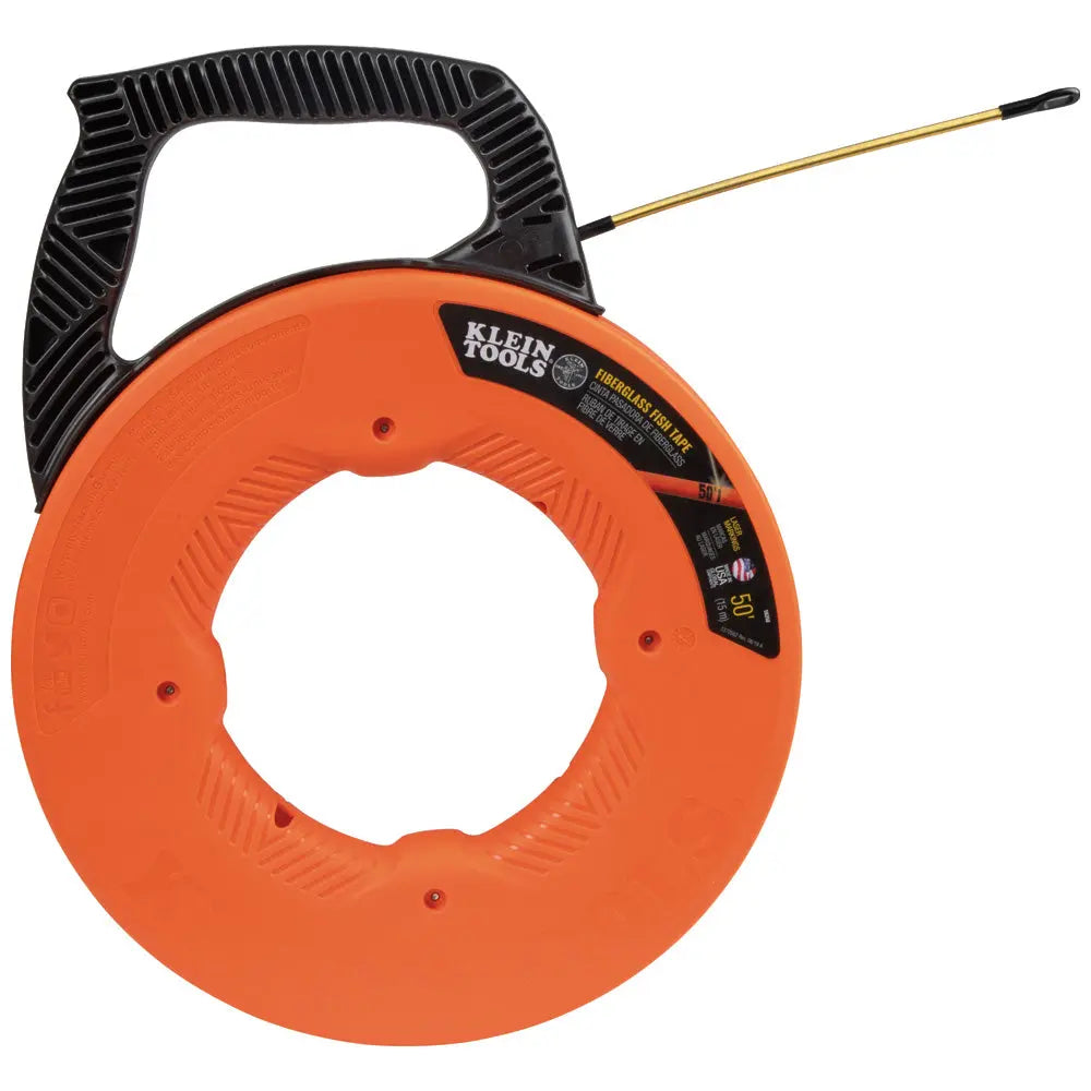 Klein Fiberglass Fish Tape with Spiral Steel Leader, 50-Foot Klein Tools