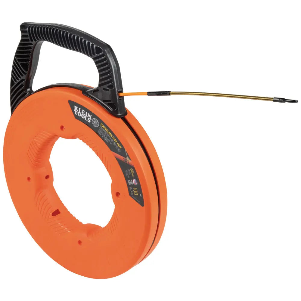 Klein Fiberglass Fish Tape with Spiral Steel Leader, 100-Foot Klein Tools