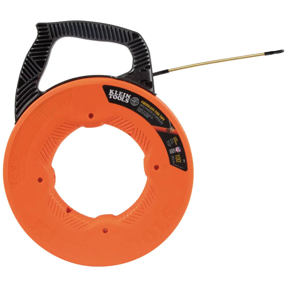 Klein Fiberglass Fish Tape with Spiral Steel Leader, 100-Foot Klein Tools