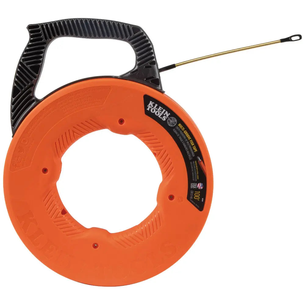 Klein Multi-Groove Fiberglass Fish Tape with Spiral Steel Leader, 100-Foot Klein Tools