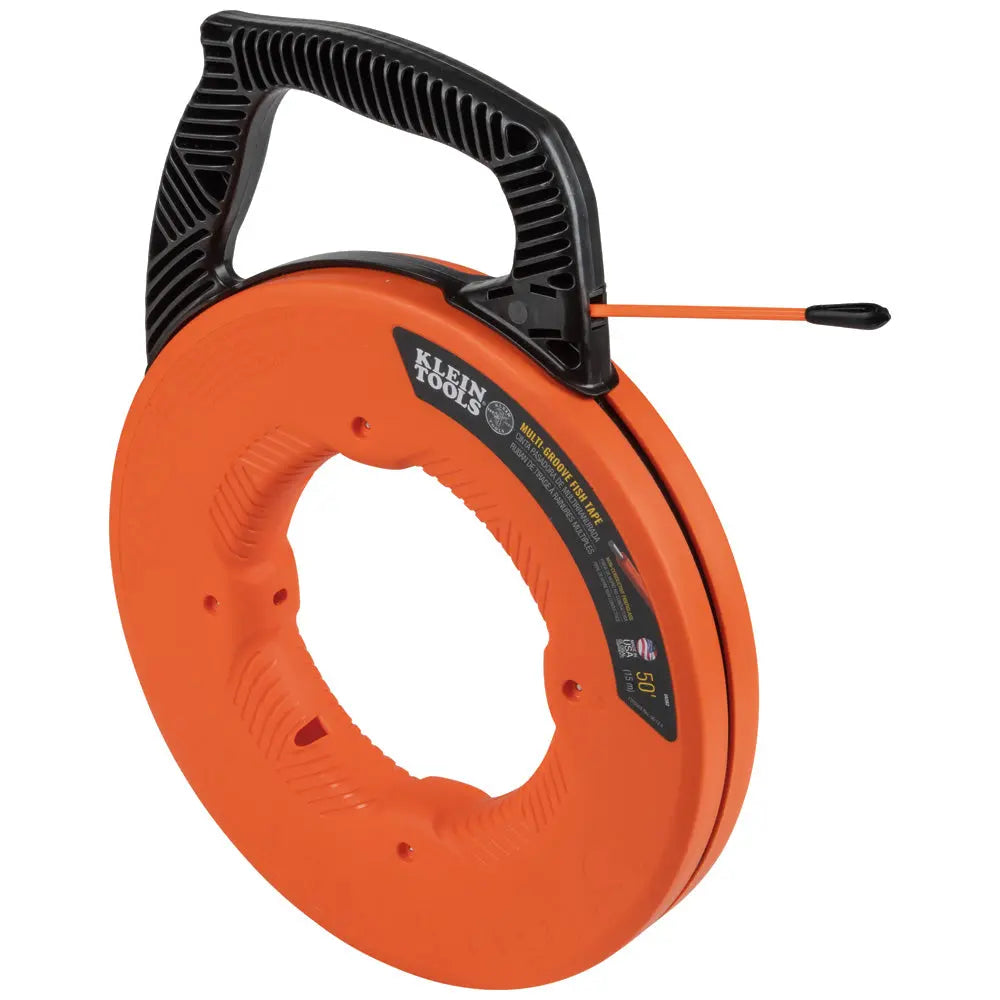 Klein Multi-Groove Fiberglass Fish Tape with Nylon Tip, 50-Foot Klein Tools