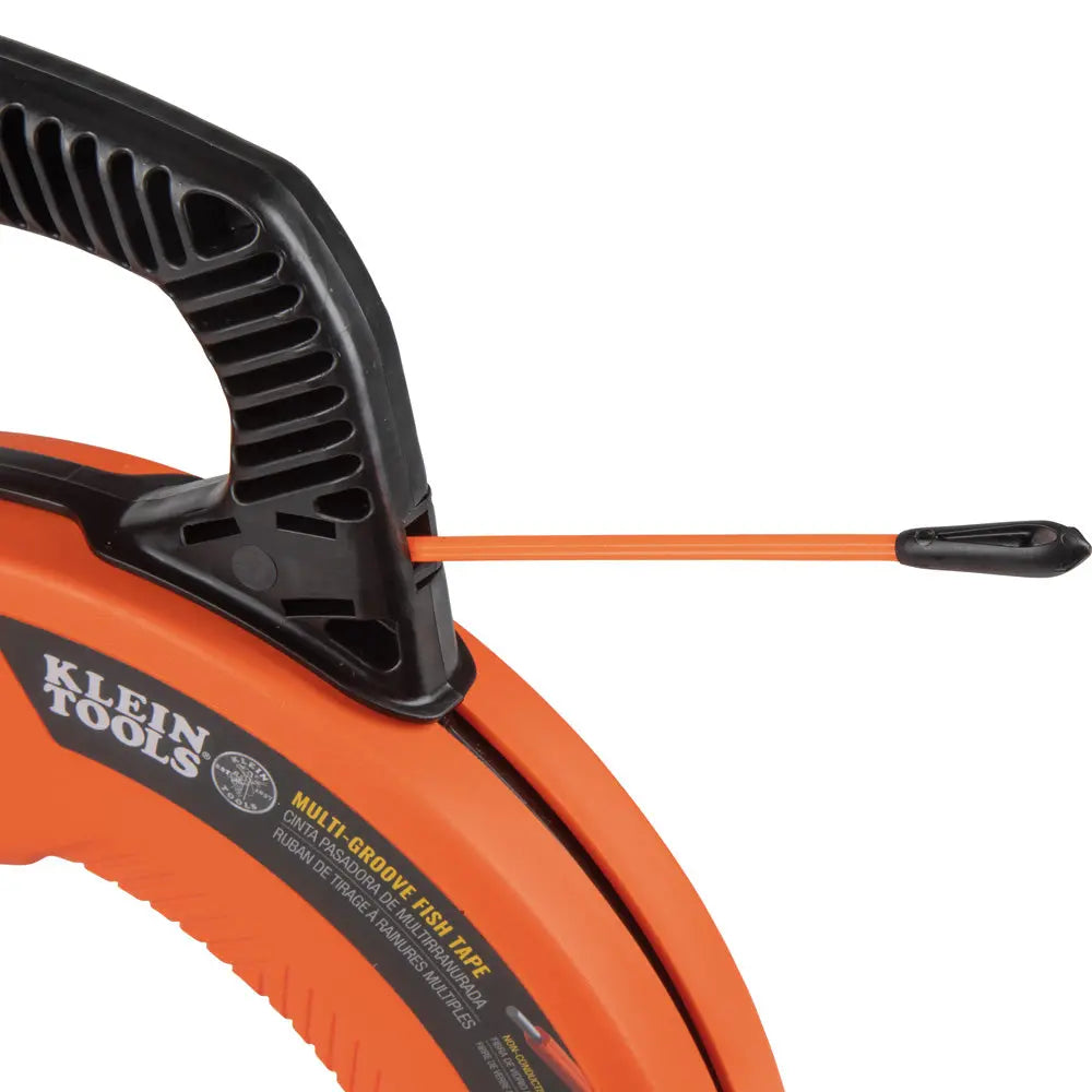 Klein Multi-Groove Fiberglass Fish Tape with Nylon Tip, 50-Foot Klein Tools