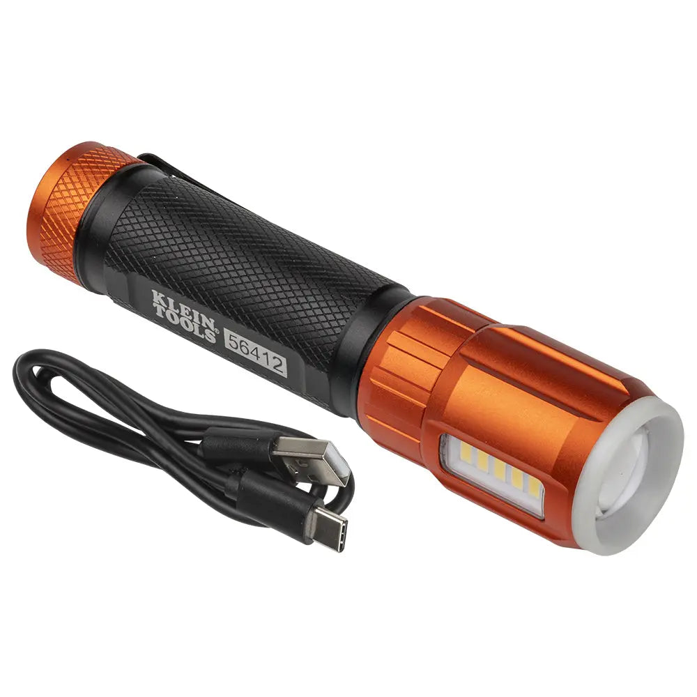 Klein Rechargeable LED Flashlight with Worklight Klein Tools