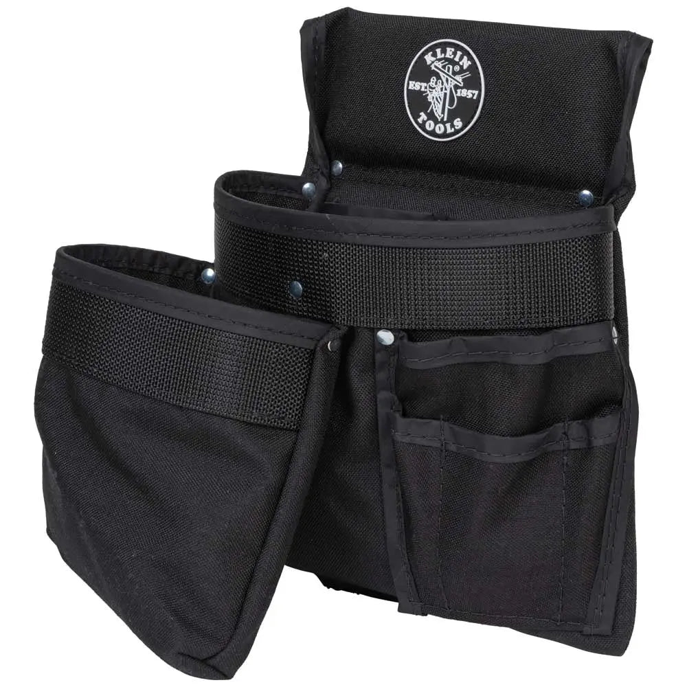 Klein Tool Pouch, PowerLine™ Series 8-Pocket Tool Pouch, Black Nylon Klein Tools