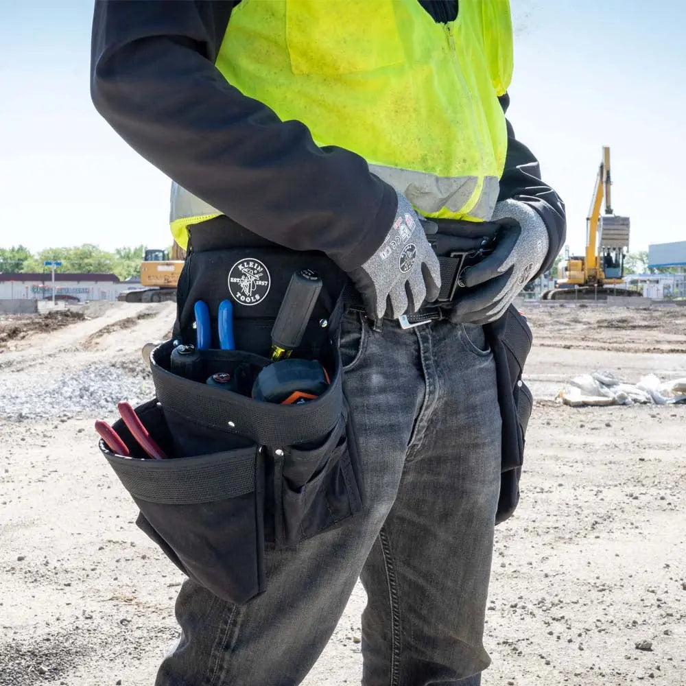 Klein Electrician's Padded Tool Belt/Pouch Combo, 11-Pocket, 4-Piece, M Klein Tools