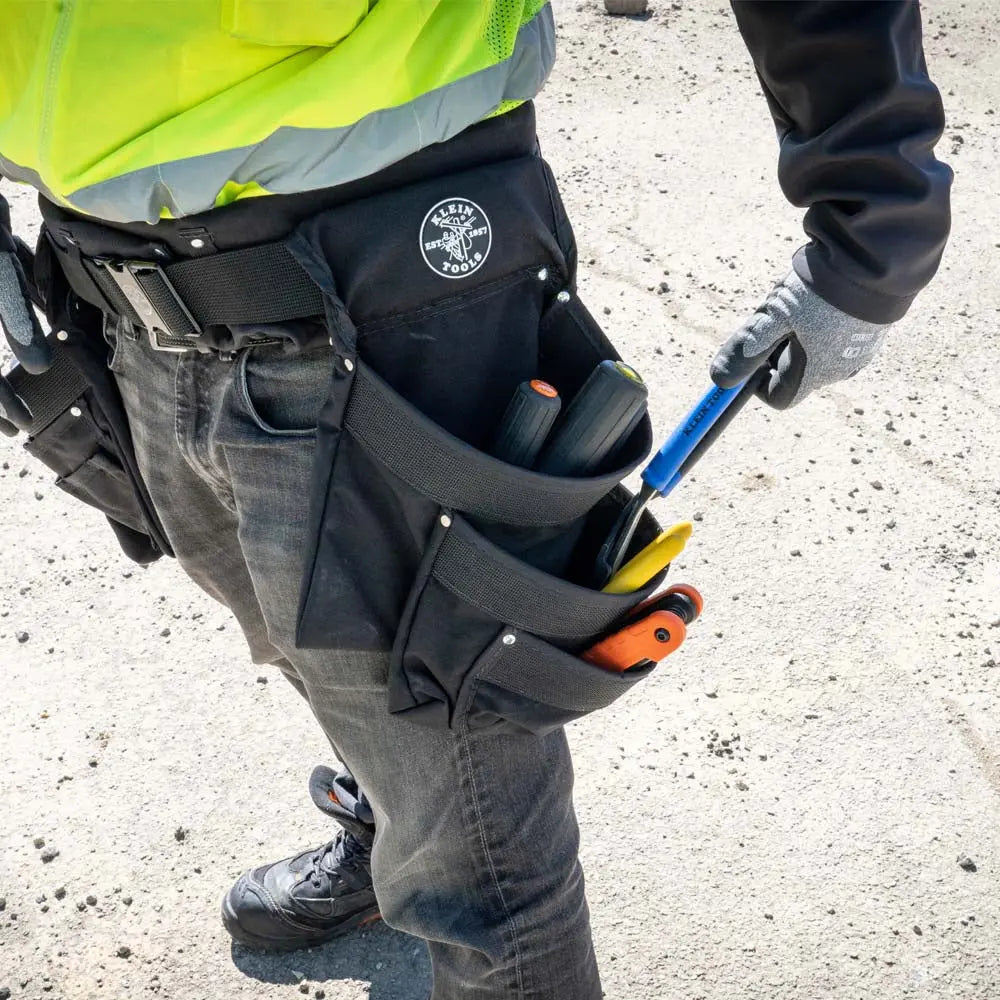 Klein Electrician's Padded Tool Belt/Pouch Combo, 11-Pocket, 4-Piece, M Klein Tools