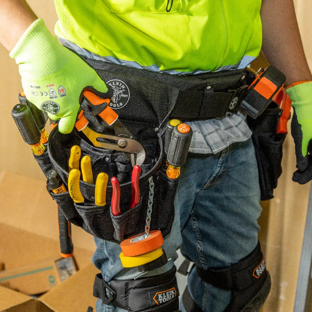 Klein Electrician's Padded Tool Belt/Pouch Combo, 27-Pocket, 4-Piece, M Klein Tools