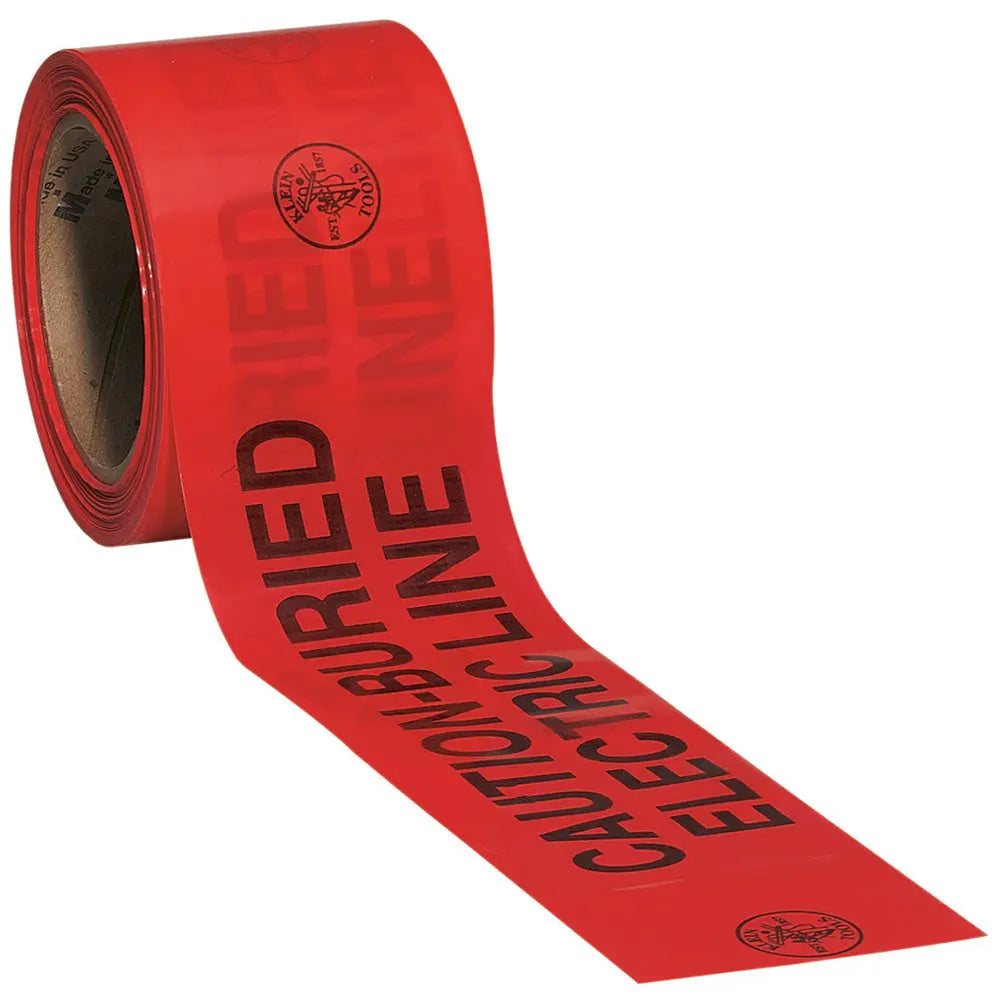 Klein Caution Tape, Barricade, CAUTION-BURIED ELECTRIC LINE, Red, 200-Foot Klein Tools