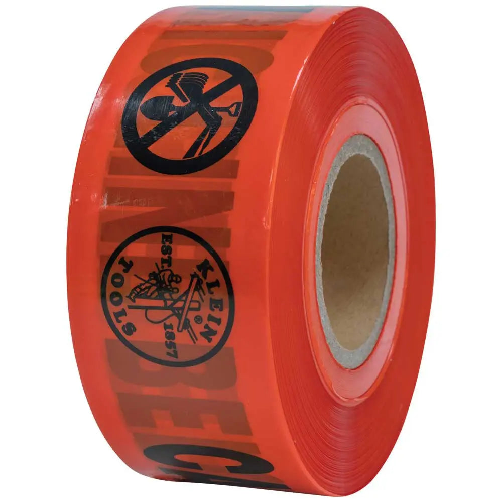 Klein Caution Tape, Barricade, CAUTION-BURIED ELECTRIC LINE, Red, 1000-Foot Klein Tools