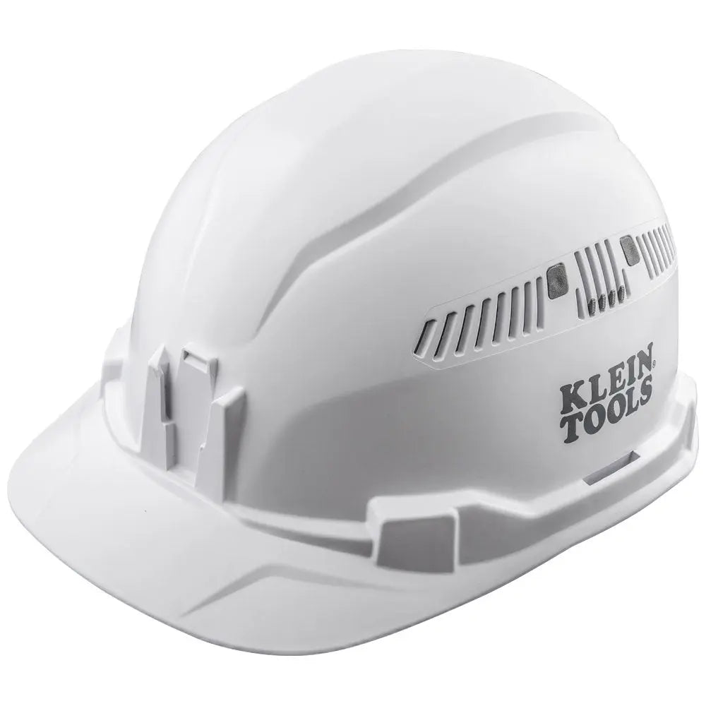 Klein Hard Hat, Vented, Cap Style, White Klein Tools