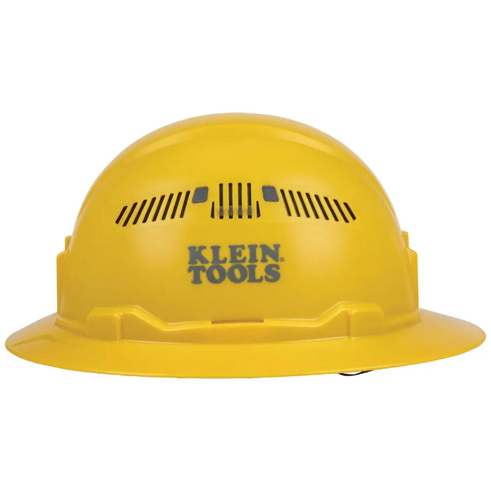 Klein Hard Hat, Vented, Full Brim Style, Yellow Klein Tools