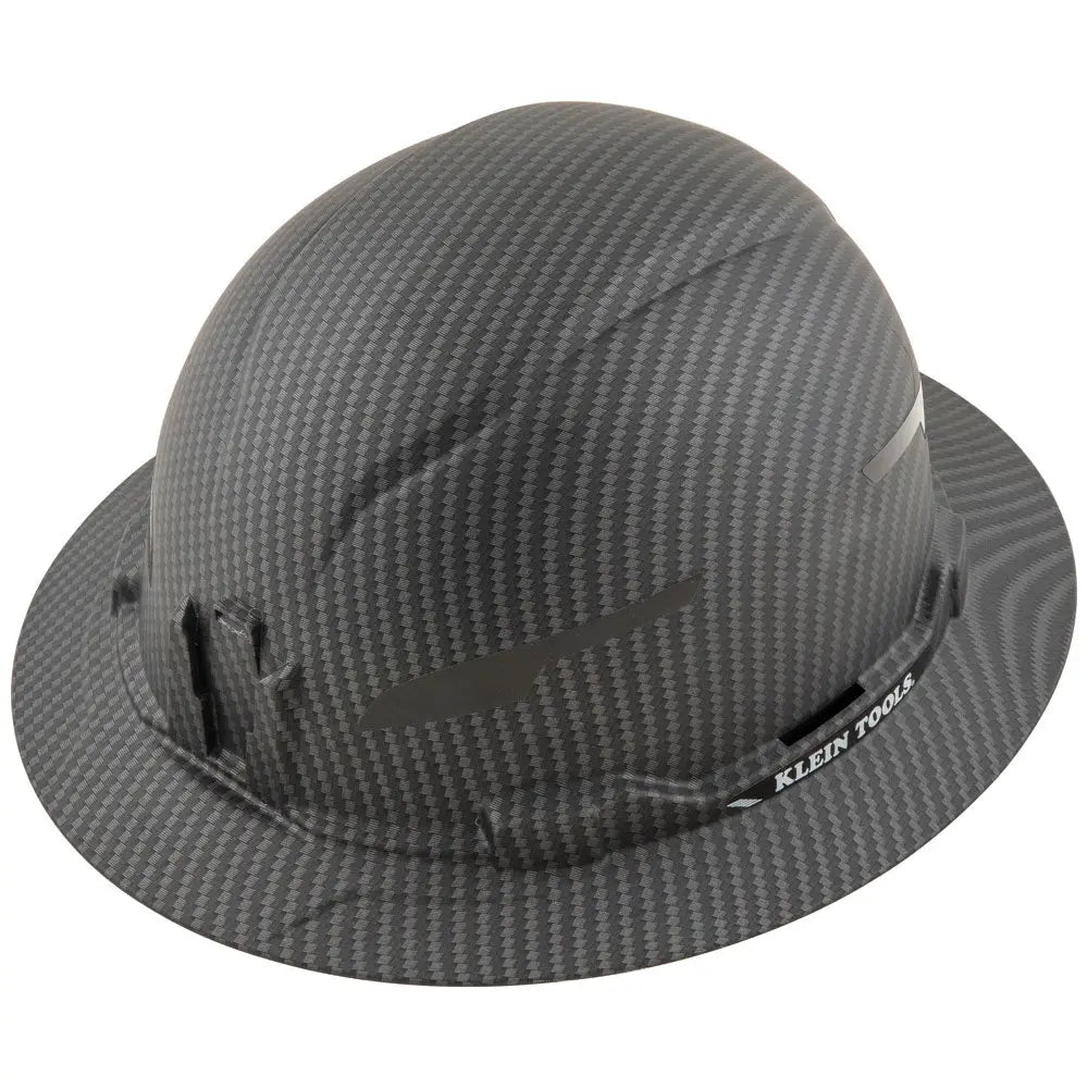 Klein Hard Hat, Premium KARBN™ Pattern, Non-Vented Full Brim, Class E Klein Tools