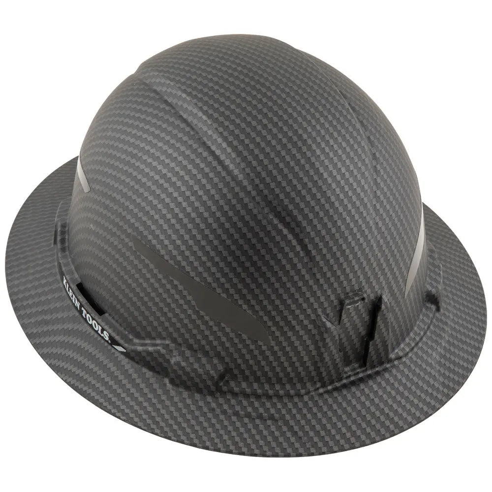 Klein Hard Hat, Premium KARBN™ Pattern, Non-Vented Full Brim, Class E Klein Tools