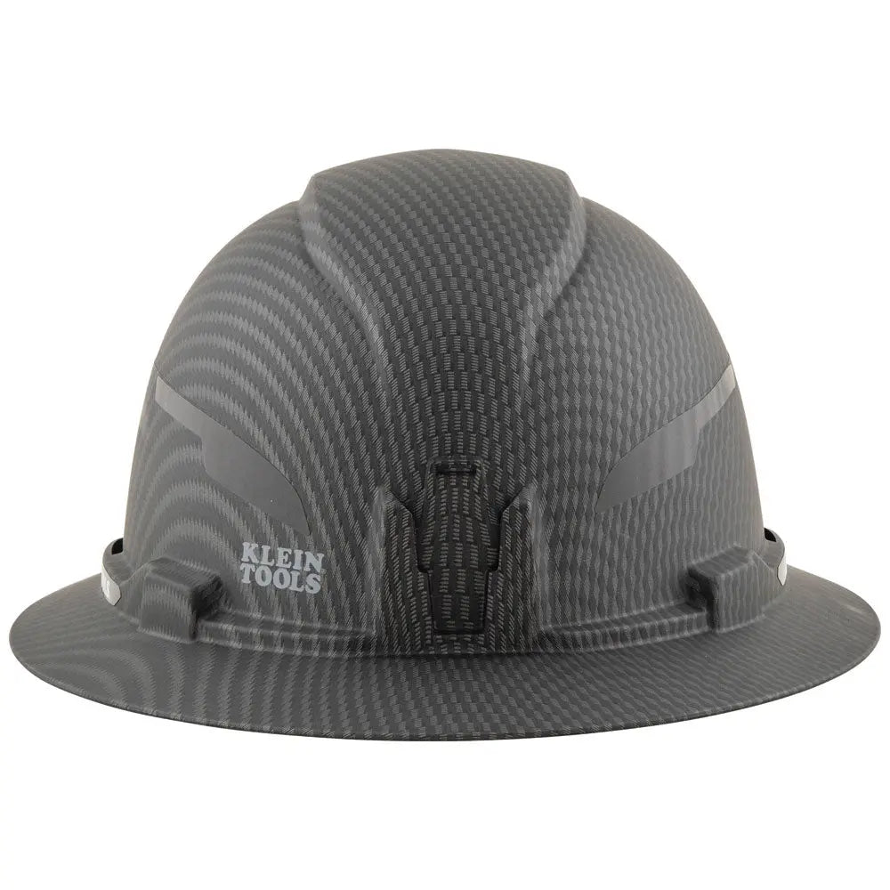 Klein Hard Hat, Premium KARBN™ Pattern, Non-Vented Full Brim, Class E, Lamp Klein Tools
