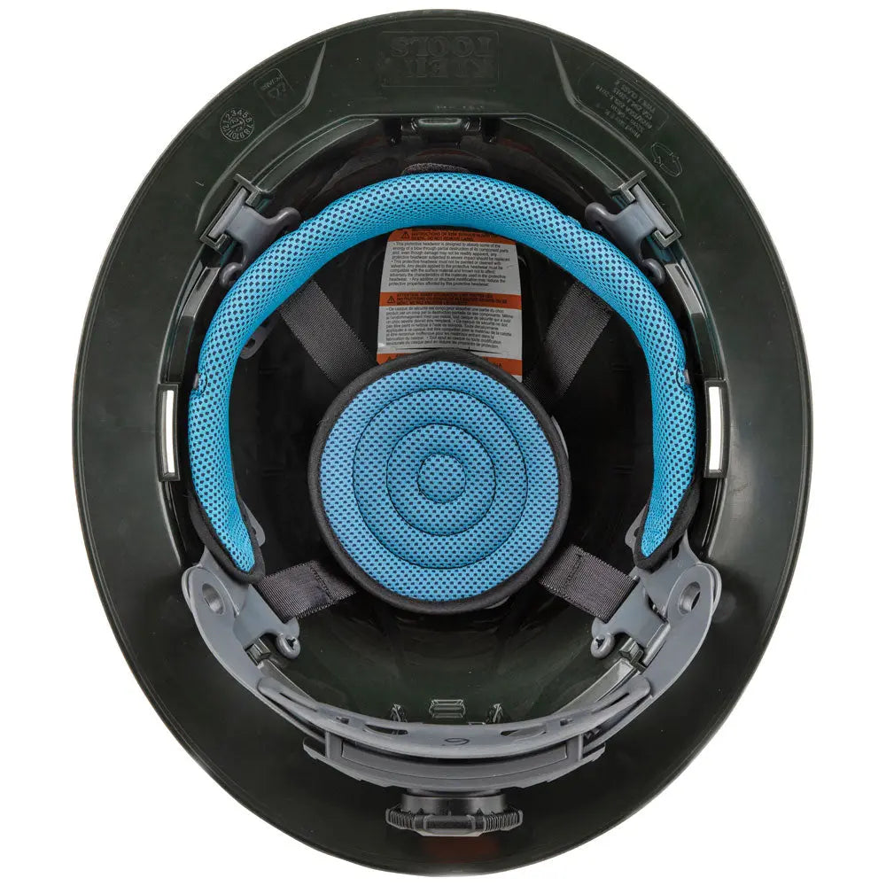 Klein Hard Hat, Premium KARBN™ Pattern, Non-Vented Full Brim, Class E, Lamp Klein Tools