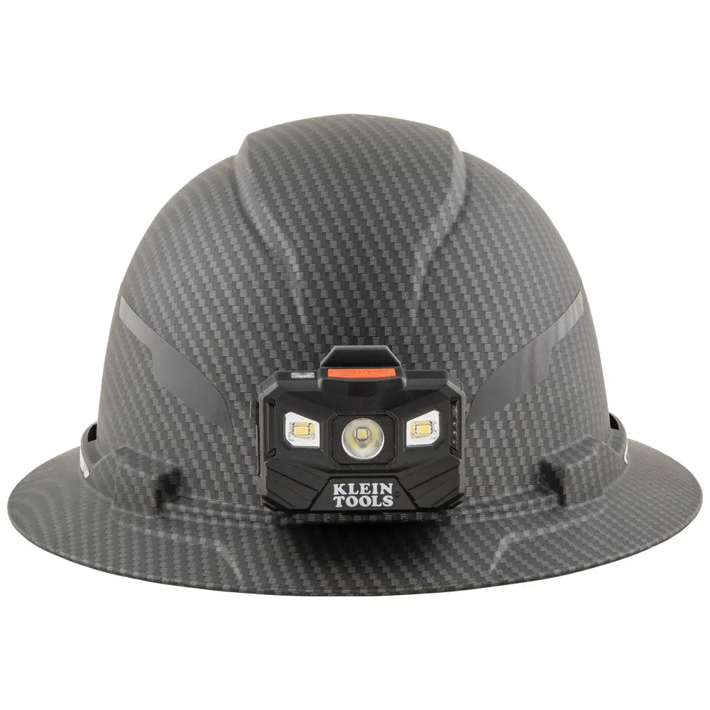 Klein Hard Hat, Premium KARBN™ Pattern, Non-Vented Full Brim, Class E, Lamp Klein Tools