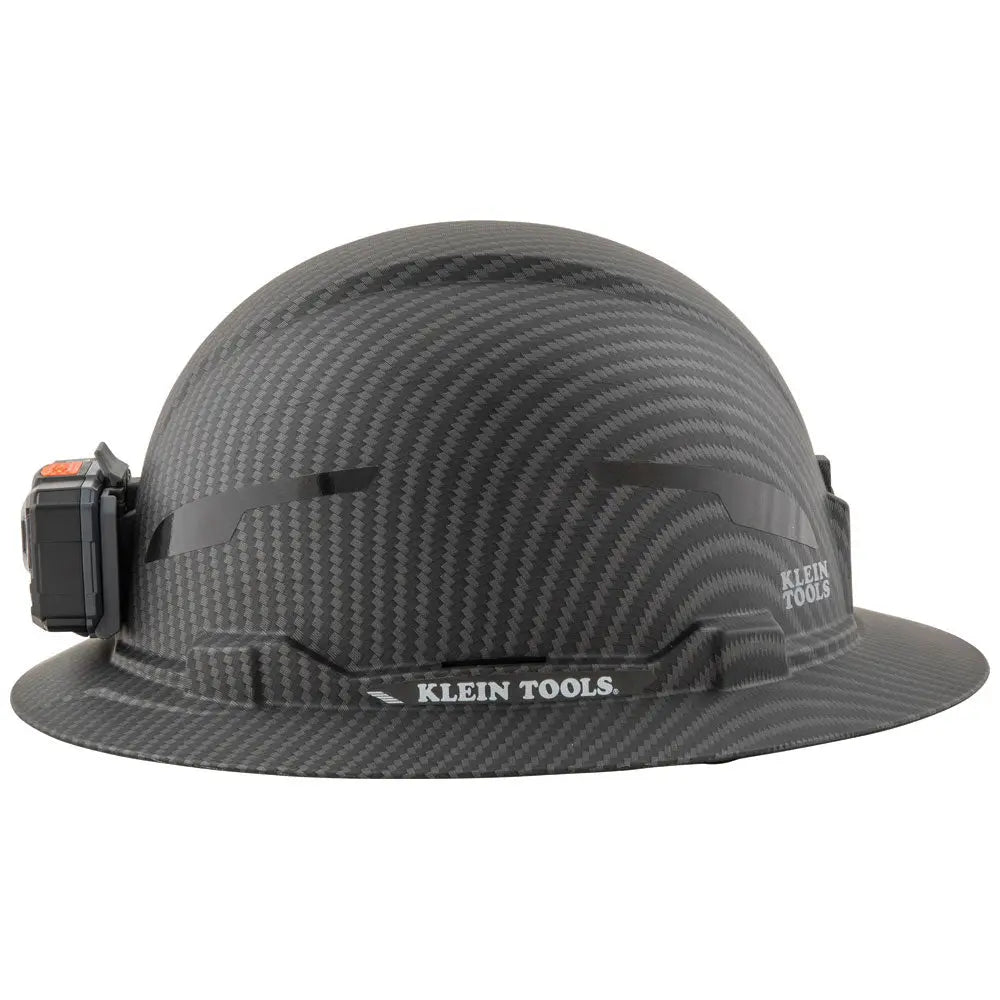 Klein Hard Hat, Premium KARBN™ Pattern, Non-Vented Full Brim, Class E, Lamp Klein Tools