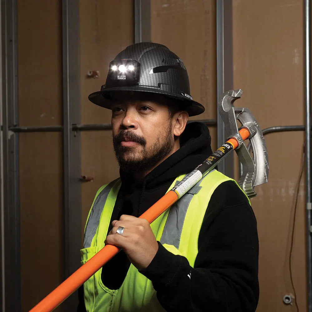 Klein Hard Hat, Premium KARBN™ Pattern, Vented Full Brim, Class C, Lamp Klein Tools
