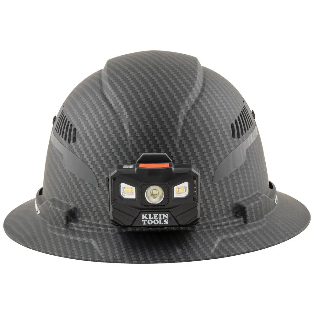 Klein Hard Hat, Premium KARBN™ Pattern, Vented Full Brim, Class C, Lamp Klein Tools