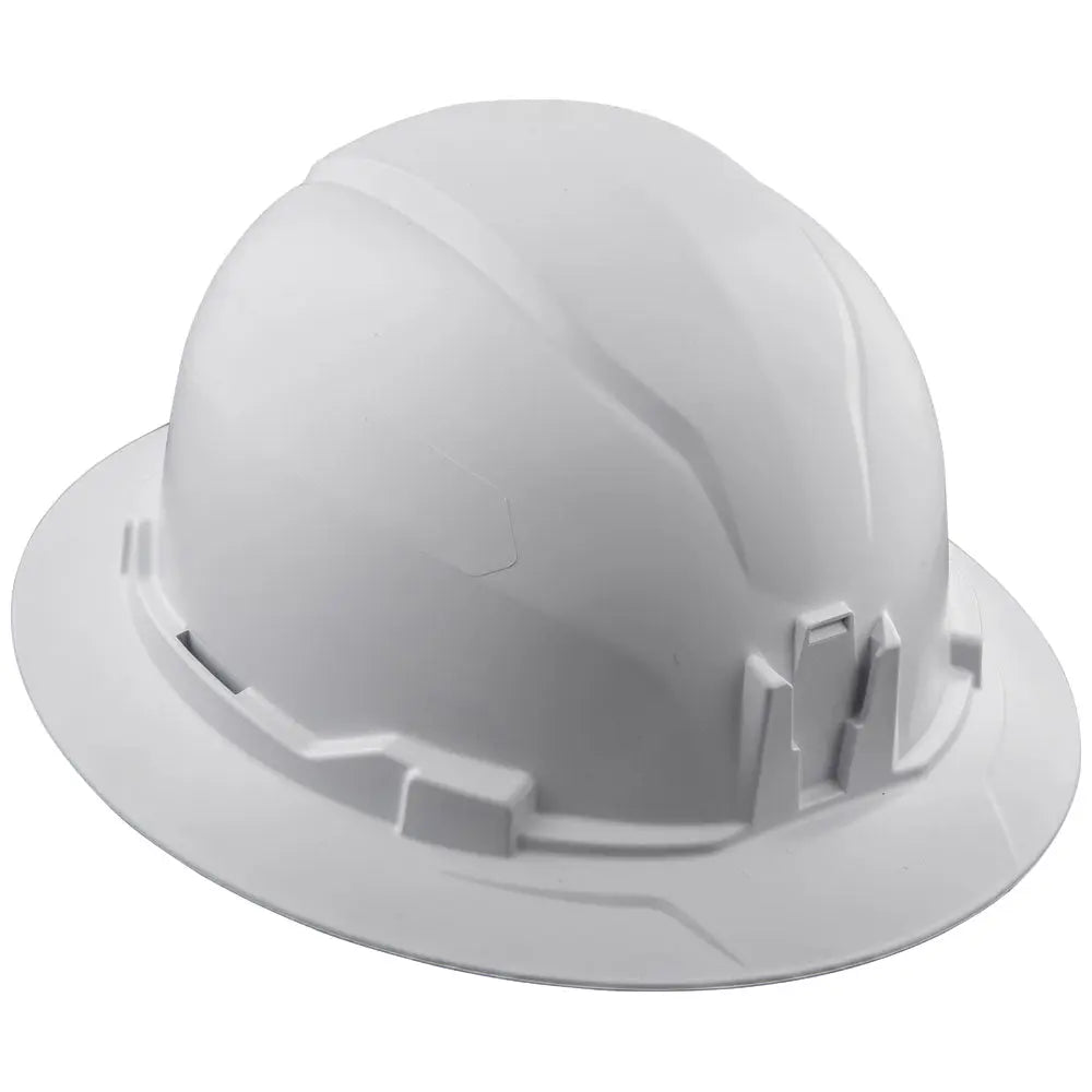 Klein Hard Hat, Non-Vented, Full Brim Style, White Klein Tools