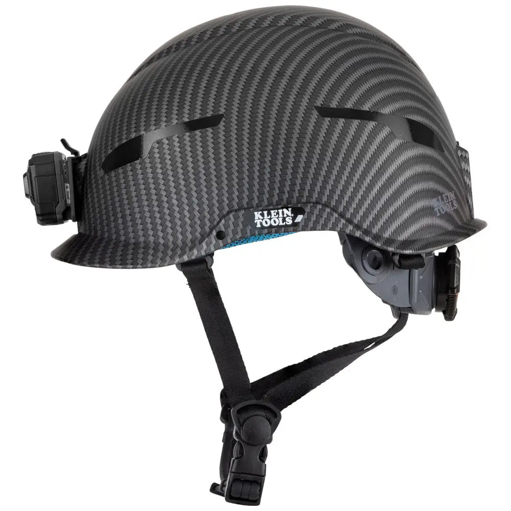 Klein Safety Helmet, Premium KARBN™ Pattern, Non-Vented, Class E, Headlamp Klein Tools