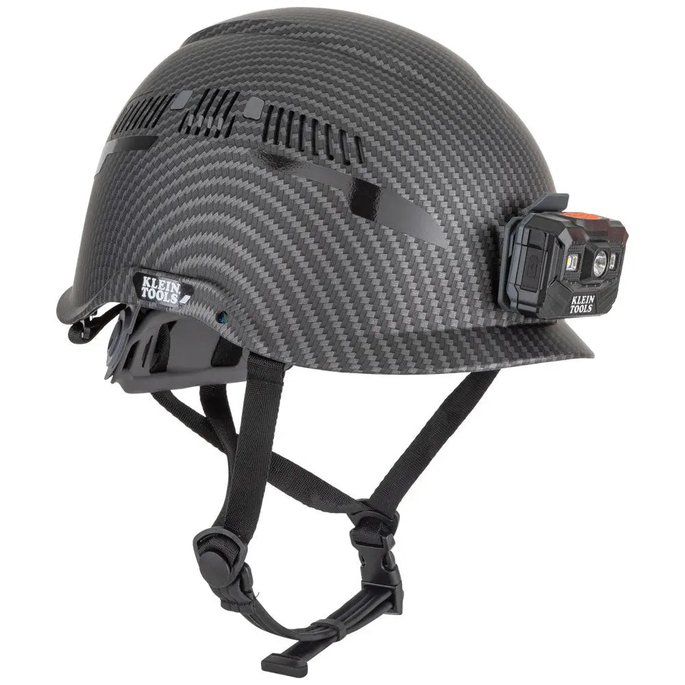 Klein Safety Helmet, Premium KARBN™ Pattern, Vented, Class C, Headlamp Klein Tools