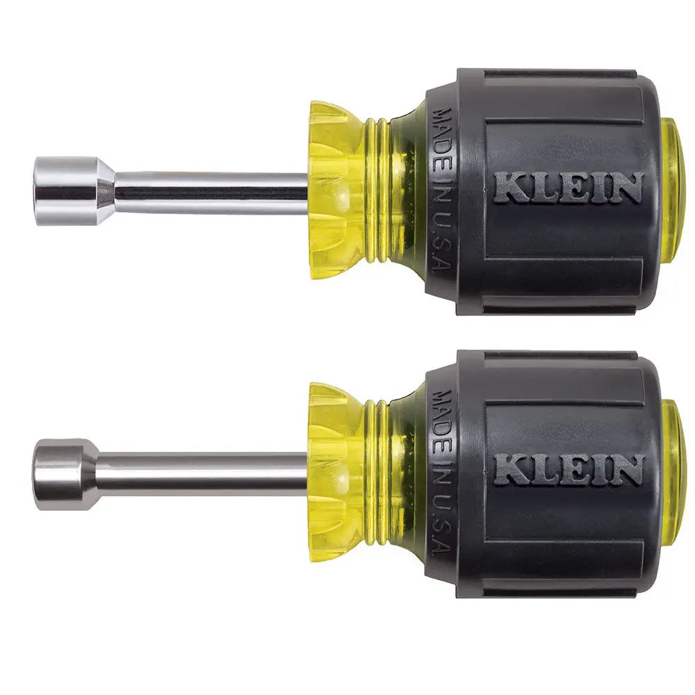 Klein Nut Driver Set, Magnetic Stubby Nut Drivers, 1-1/2-Inch Shaft, 2-Piece Klein Tools