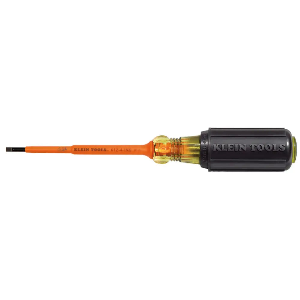 Klein Insulated 1/8-Inch Slotted Screwdriver, 4-Inch Klein Tools