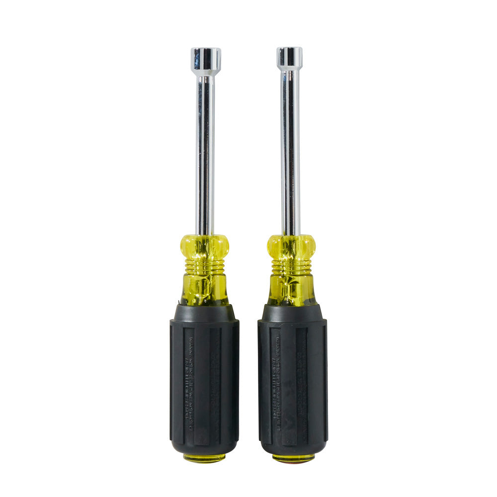 Klein Nut Driver Set, Magnetic Nut Drivers, 3-Inch Shafts, 2-Piece