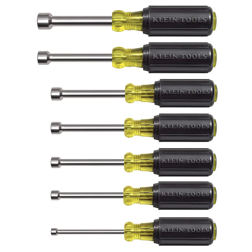 Klein Nut Driver Set, Magnetic Nut Drivers, 3-Inch Shaft, 7-Piece Klein Tools