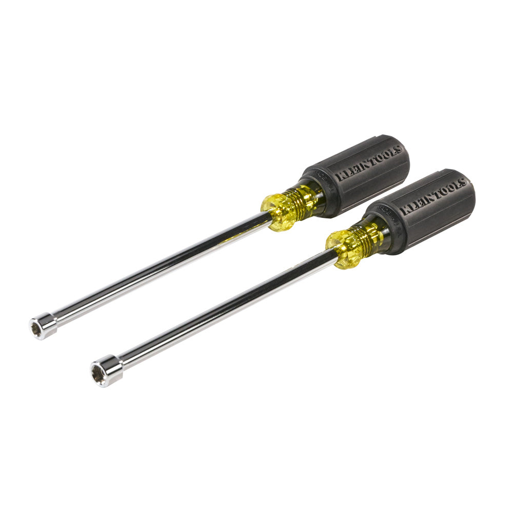 Klein Nut Driver Set, Magnetic Nut Drivers, 6-Inch Shafts, 2-Piece