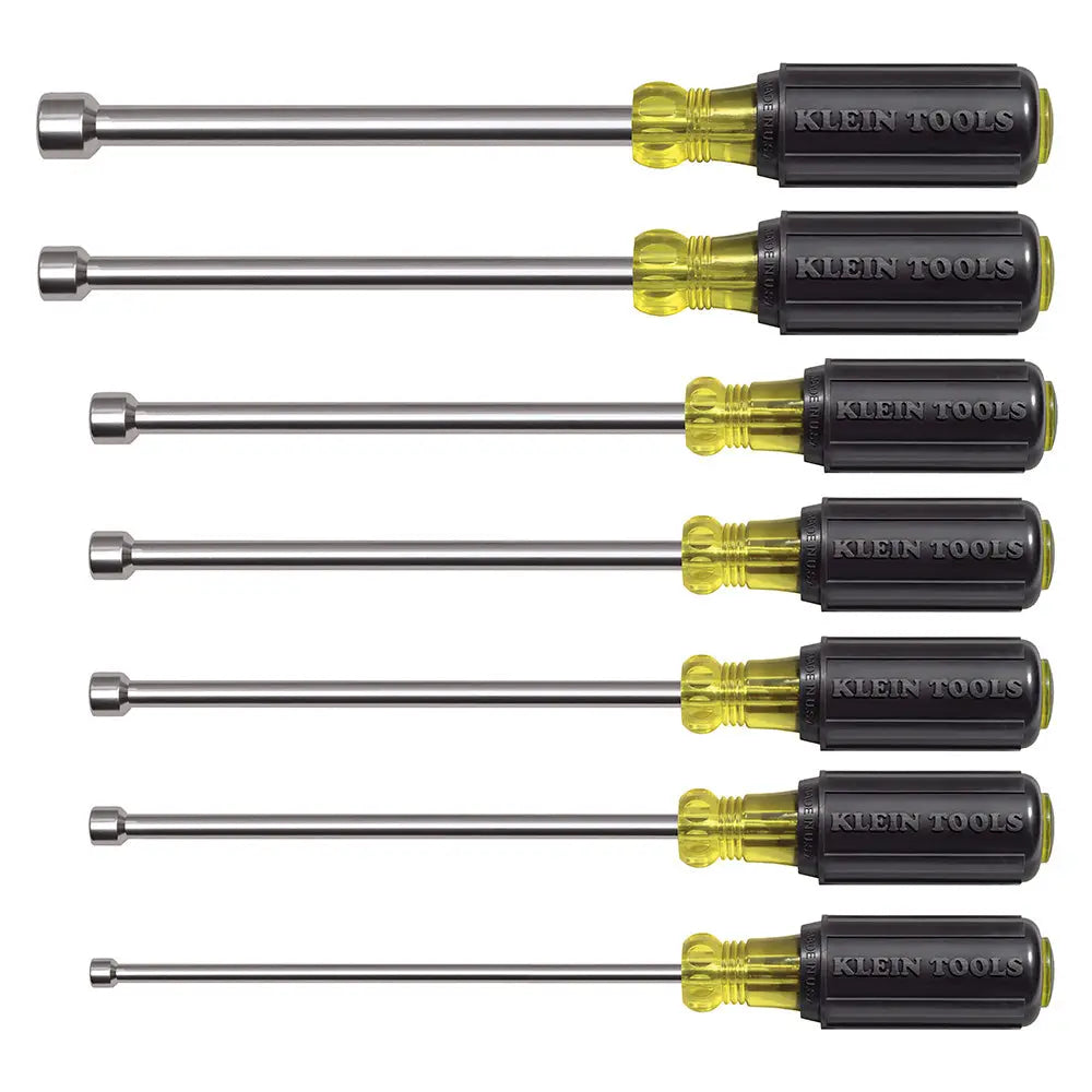 Klein Nut Driver Set, Magnetic Nut Drivers, 6-Inch Shafts, 7-Piece Klein Tools
