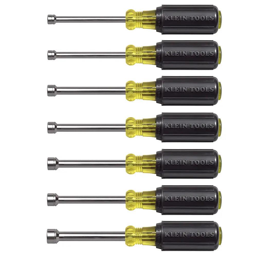 Klein Nut Driver Set, Metric Nut Drivers, 3-Inch Shafts, 7-Piece Klein Tools