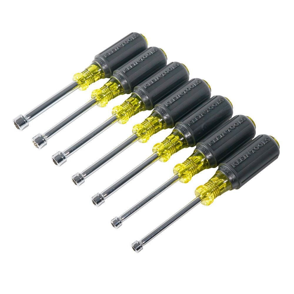 Klein Nut Driver Set, Metric Nut Drivers, 3-Inch Shafts, 7-Piece