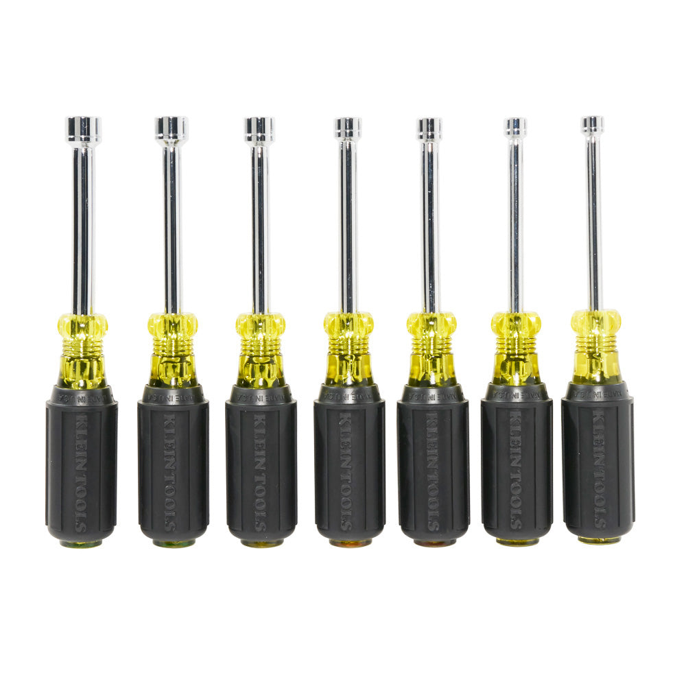 Klein Nut Driver Set, Metric Nut Drivers, 3-Inch Shafts, 7-Piece