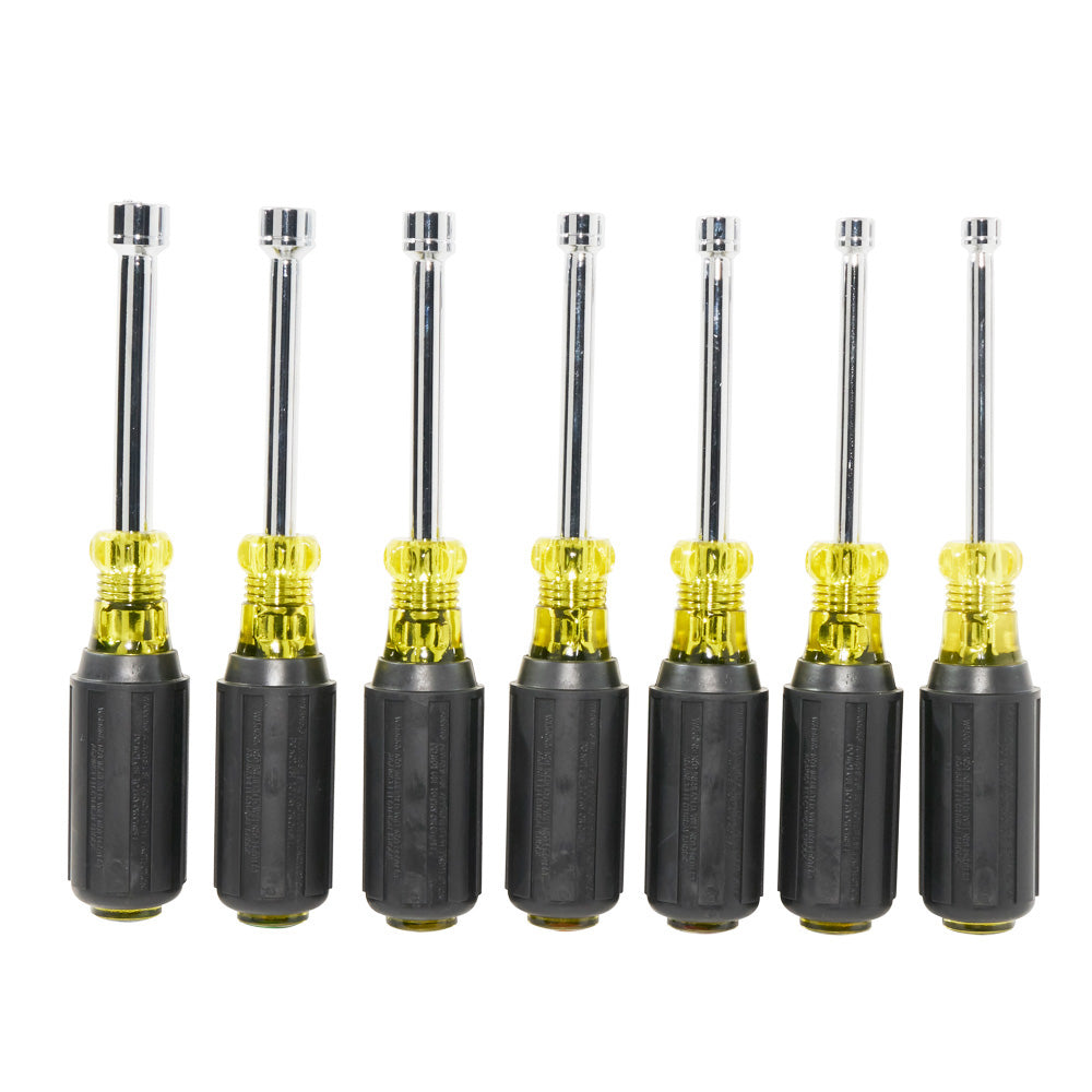 Klein Nut Driver Set, Metric Nut Drivers, 3-Inch Shafts, 7-Piece