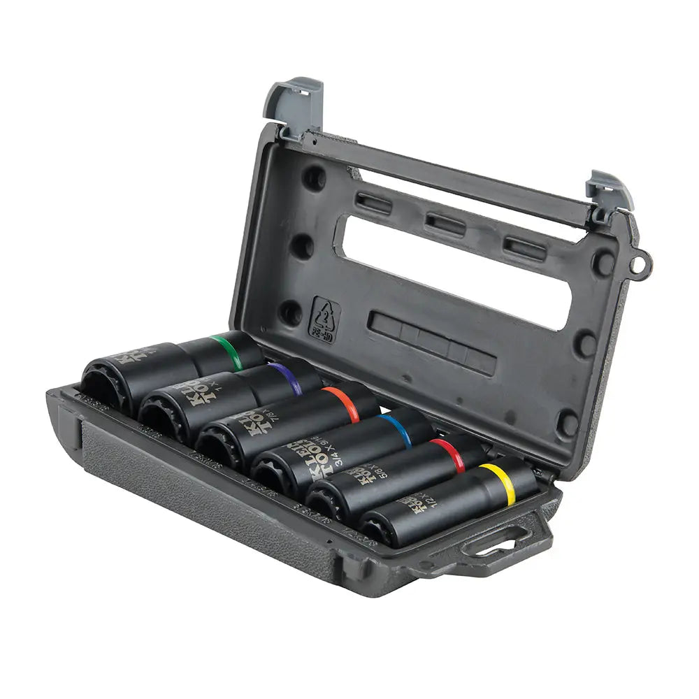 Klein 2-In-1 Impact Socket Set, 12-Point, 6-Piece Klein Tools