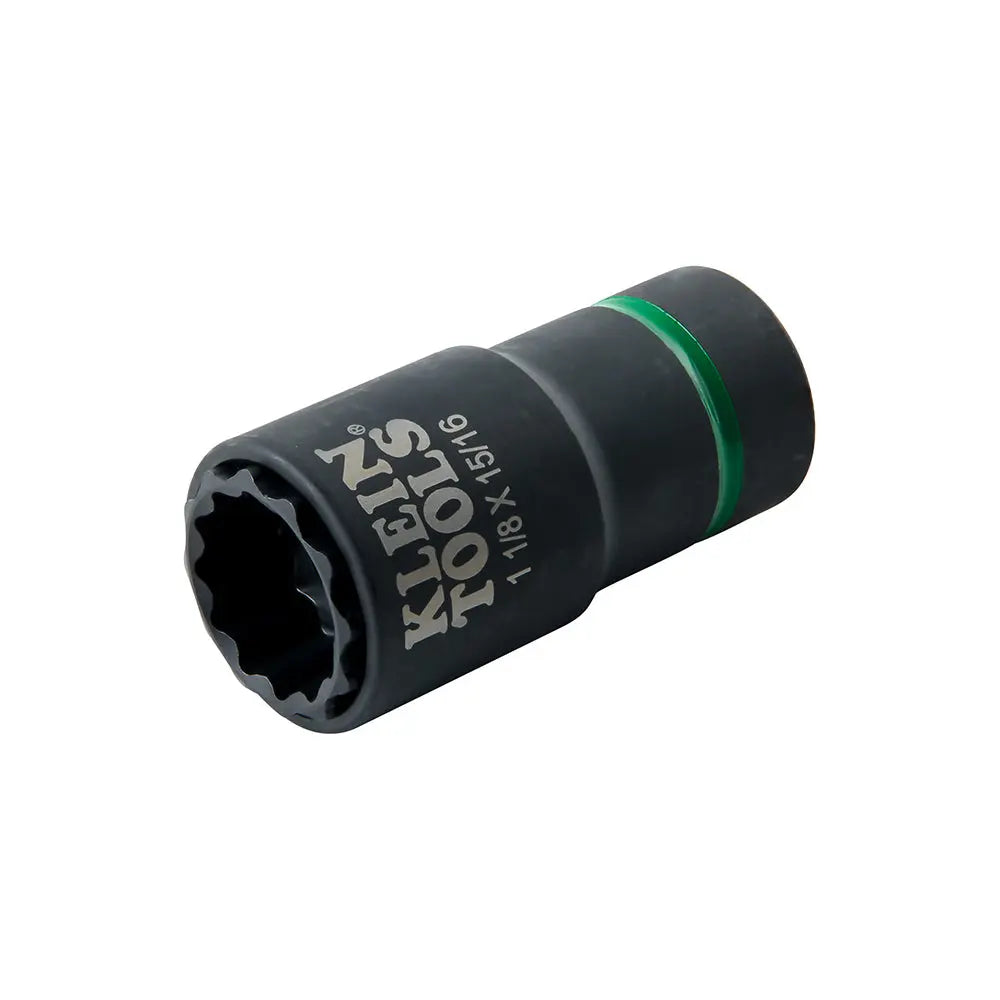 Klein 2-in-1 Impact Socket, 12-Point, 1-1/8 and 15/16-Inch Klein Tools