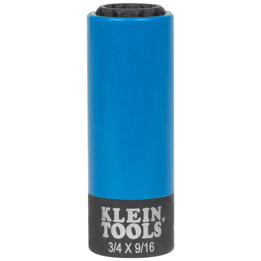 Klein 2-in-1 Coated Impact Socket, 12-Point, 3/4 and 9/16-Inch Klein Tools