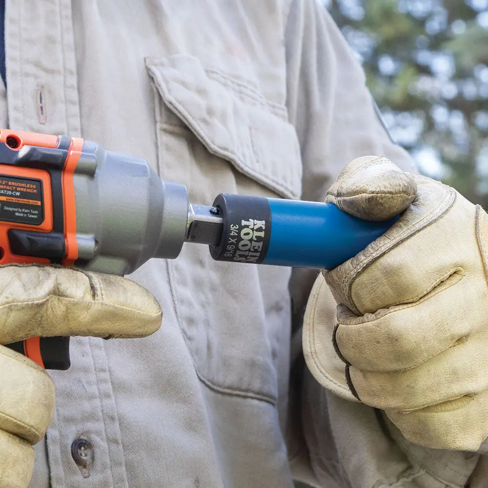 Klein 2-in-1 Coated Impact Socket, 12-Point, 3/4 and 9/16-Inch Klein Tools
