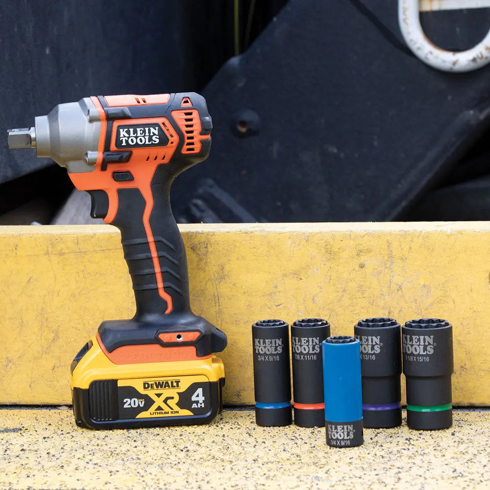 Klein 2-in-1 Coated Impact Socket, 12-Point, 3/4 and 9/16-Inch Klein Tools