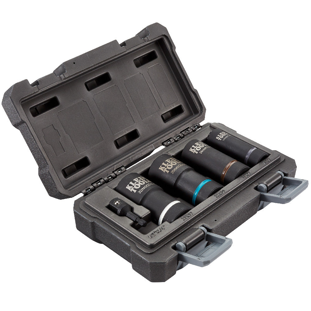 Klein 2-in-1 Metric Impact Socket Set, 12-Point, 5-Piece