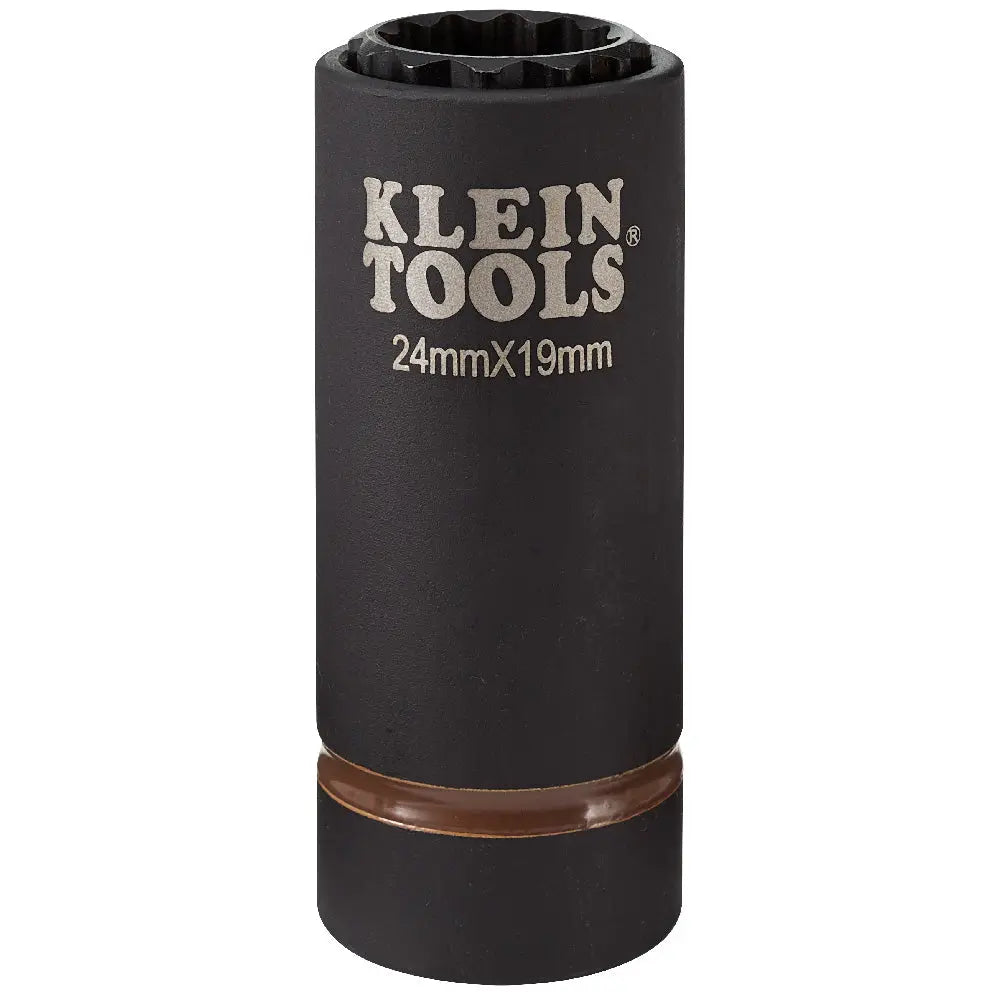 Klein 2-in-1 Metric Impact Socket, 12-Point, 24 x 19 mm Klein Tools